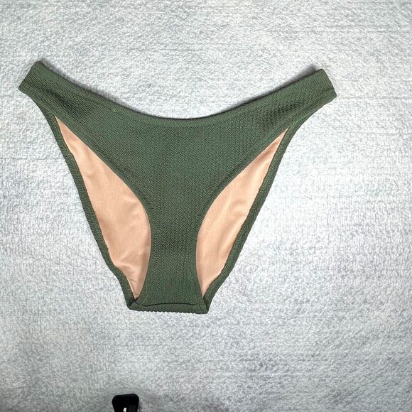 J.Crew‎ Textured Curved-waist Cheeky Bikini Bottom For Women Size M NEW - Picture 1 of 8
